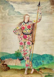 Młoda córka Piktów, ok. 1585 (wc i gwasz ze złotem na welinie)